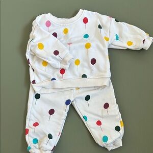 Colorful Balloon Print Kids' Outfit